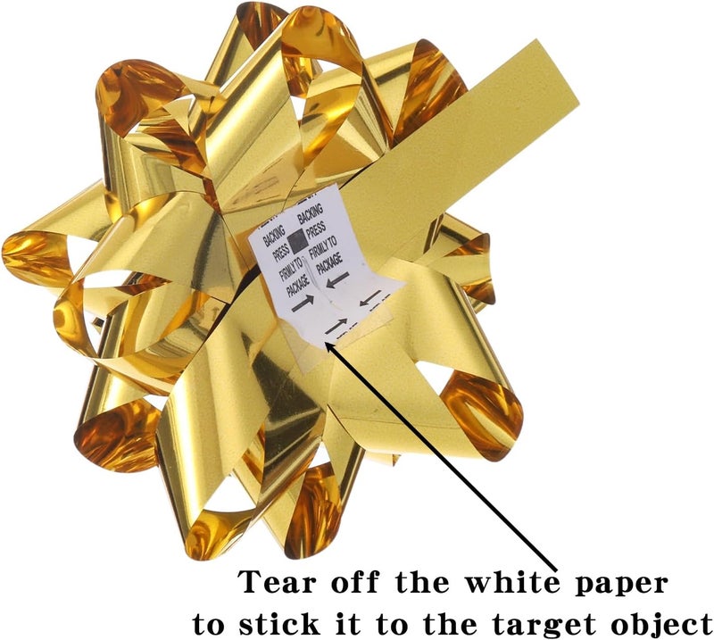 DYSHIPEN 24 Large Gift Bows,3.5 inches, Bows for Gift Wrapping and Presents,Christmas Bows,for Parties, Birthdays, Weddings or Other Holidays. (Gold) - Image 3